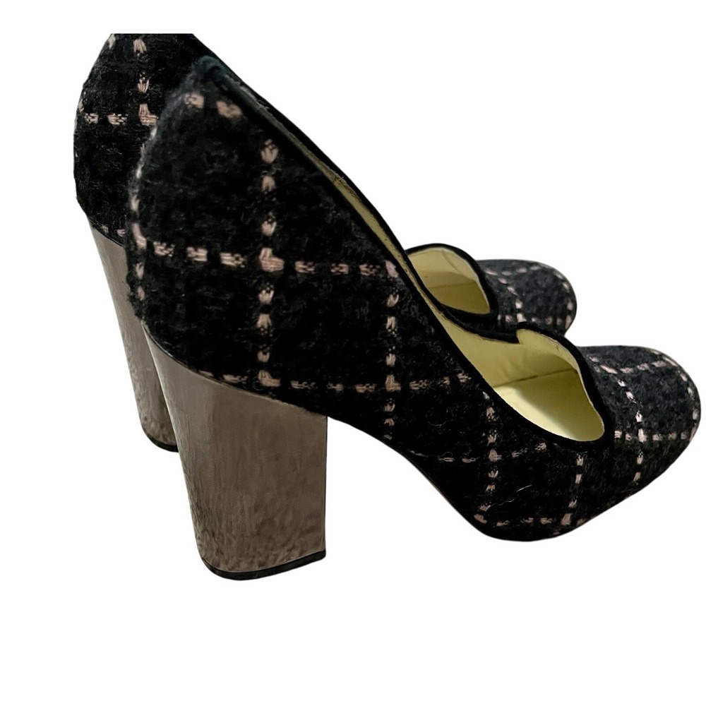 Bettye Muller Tweed Loafer Pumps 8.5M Block Heel Old Money Quiet Luxury Preppy - Picture 5 of 9